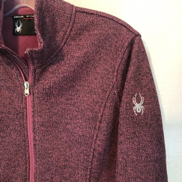 Spyder Full Zip Textured Burgundy Jacket Ladies Lg - Picture 3 of 14